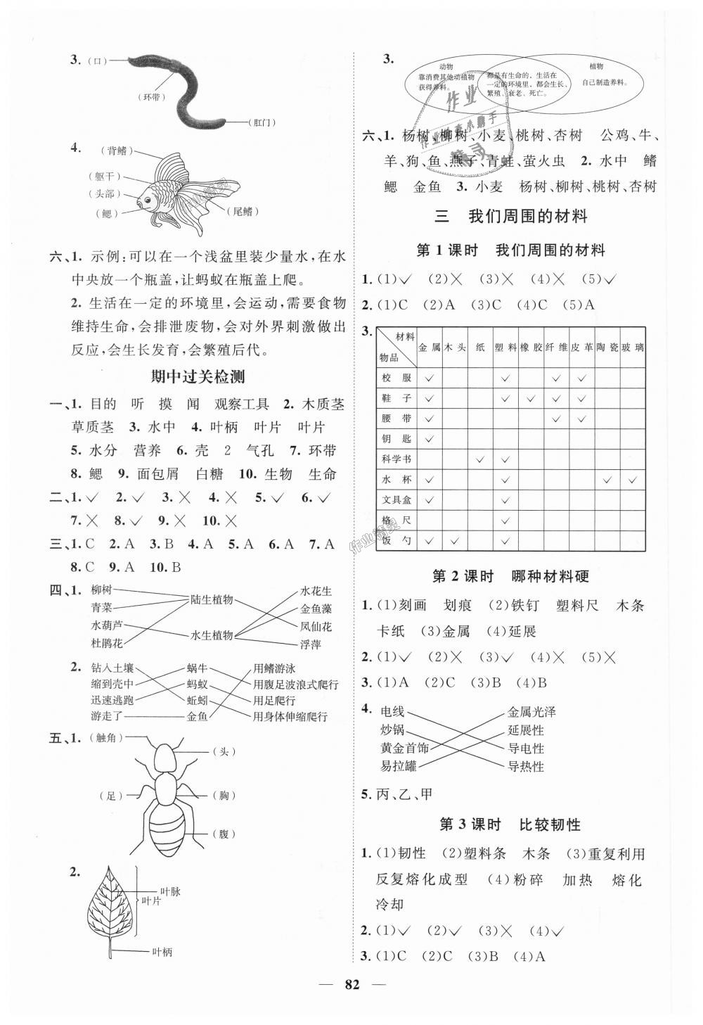 2018年陽光同學(xué)課時(shí)優(yōu)化作業(yè)三年級科學(xué)上冊教科版 第4頁