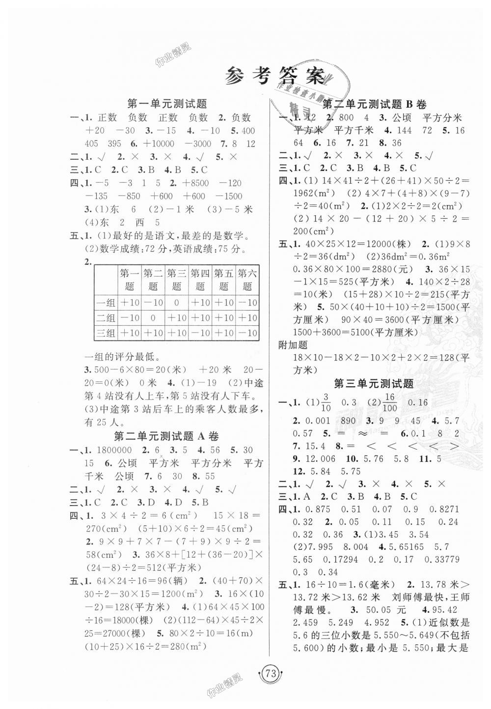 2018年海淀單元測(cè)試AB卷五年級(jí)數(shù)學(xué)上冊(cè)蘇教版 第1頁