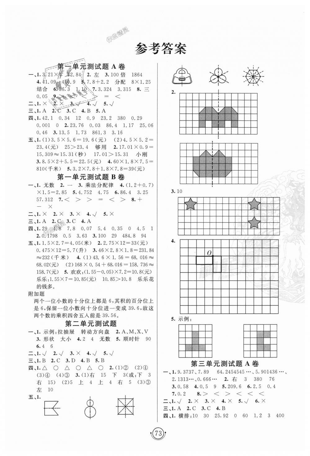 2018年海淀单元测试AB卷五年级数学上册青岛版 第1页