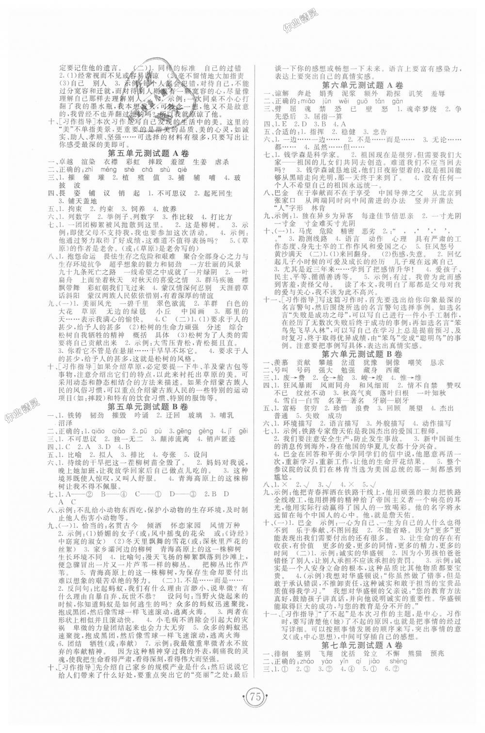 2018年海淀单元测试AB卷六年级语文上册苏教版 第3页