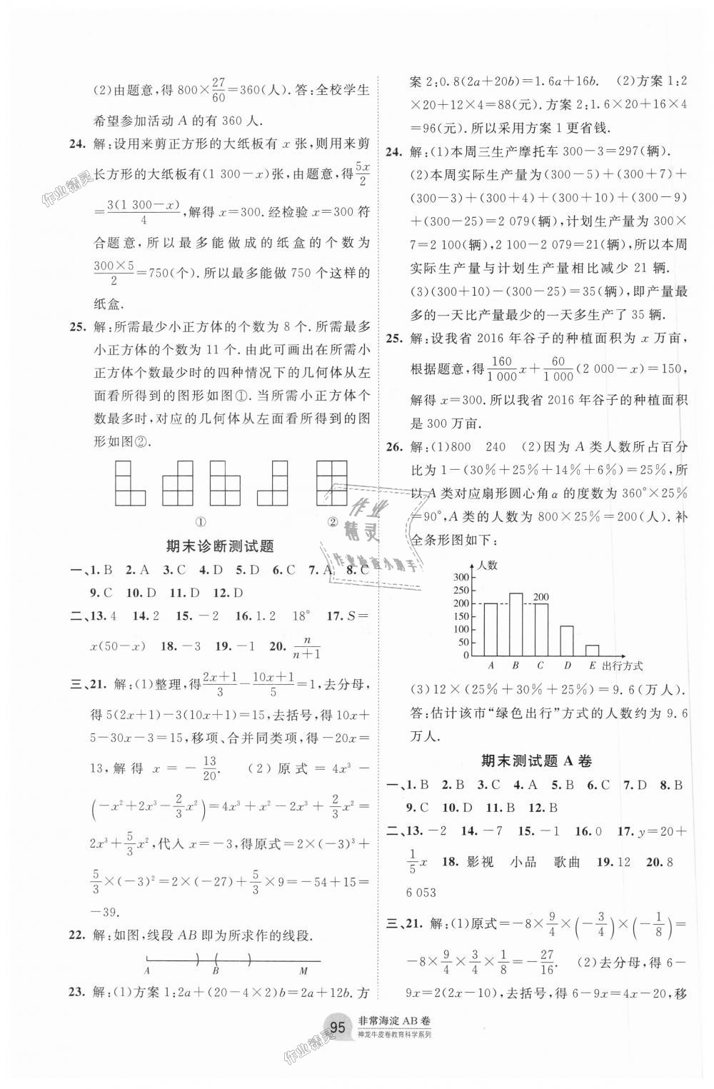 2018年海淀單元測(cè)試AB卷七年級(jí)數(shù)學(xué)上冊(cè)青島版 第11頁(yè)