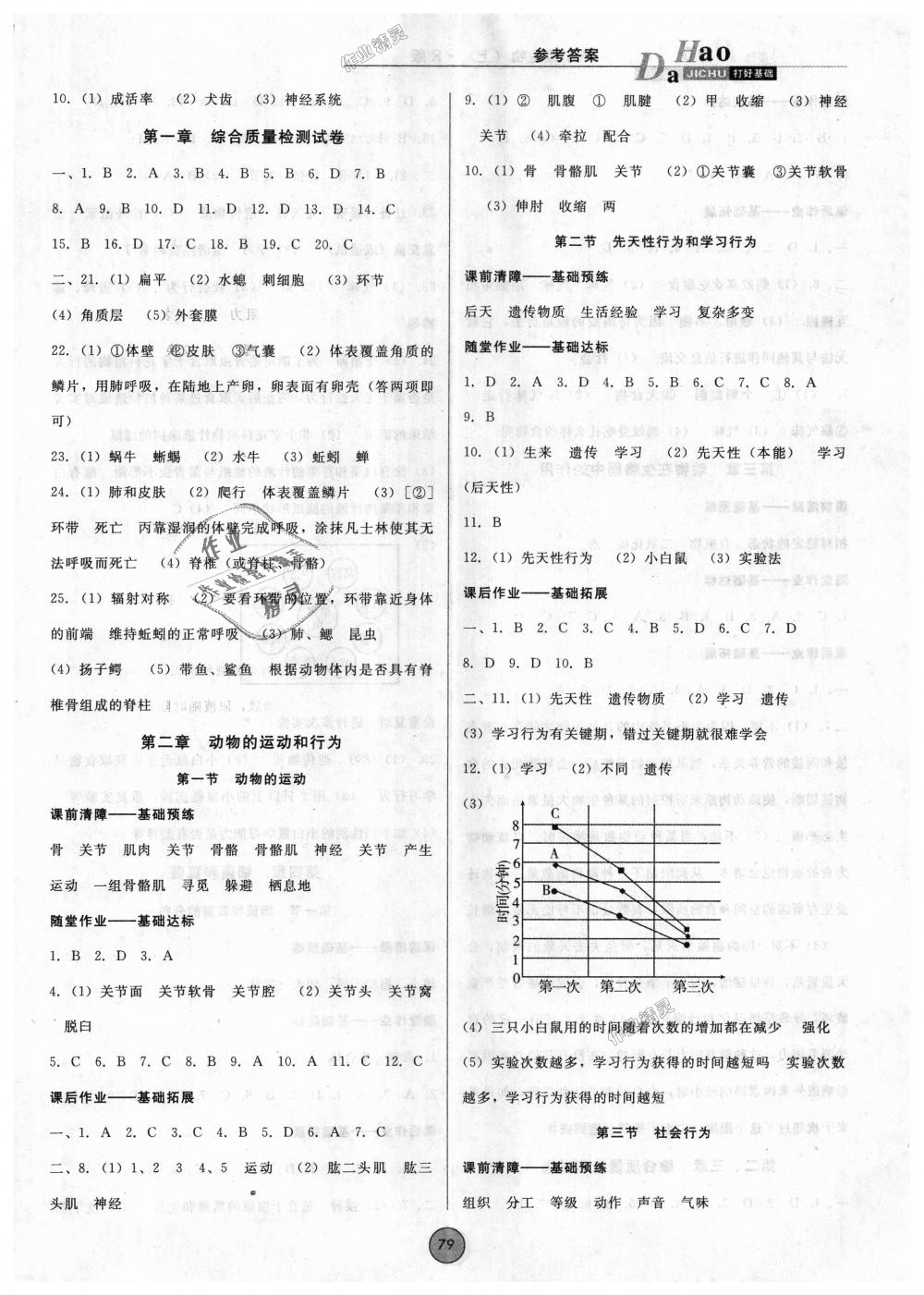 2018年胜券在握打好基础作业本八年级生物上册人教版 第3页