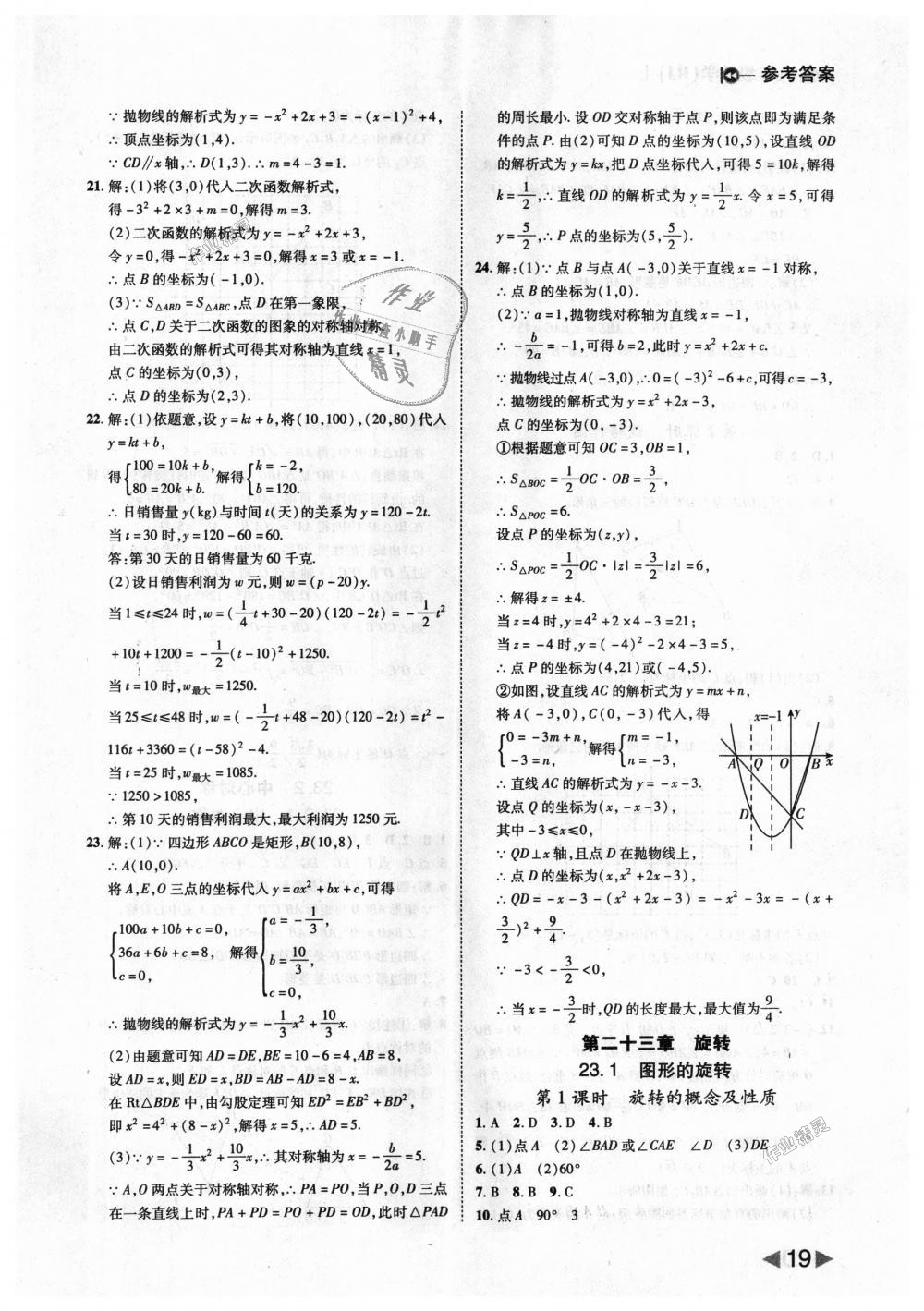 2018年胜券在握打好基础作业本九年级数学上册人教版 第19页