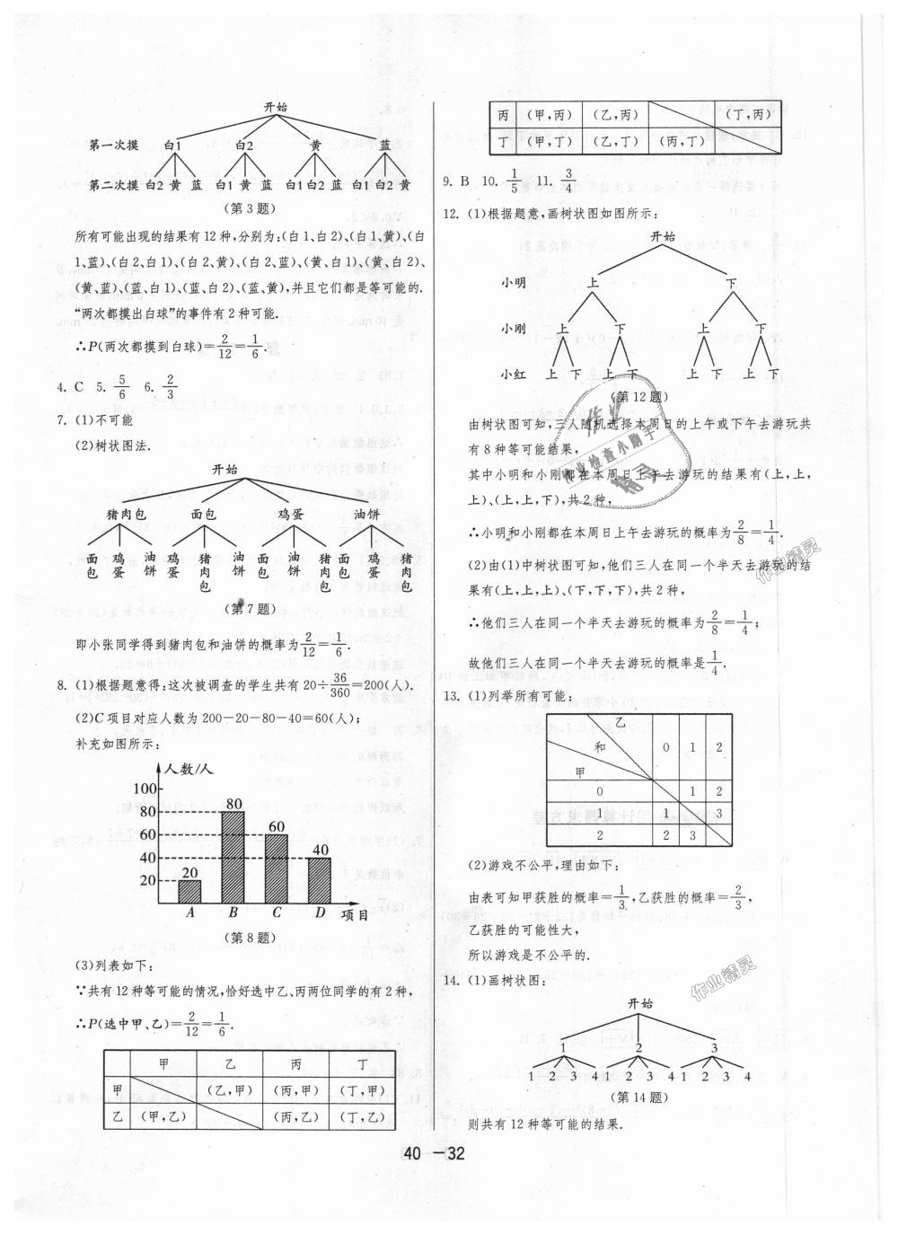 2018年1课3练单元达标测试九年级数学上册苏科版 第32页