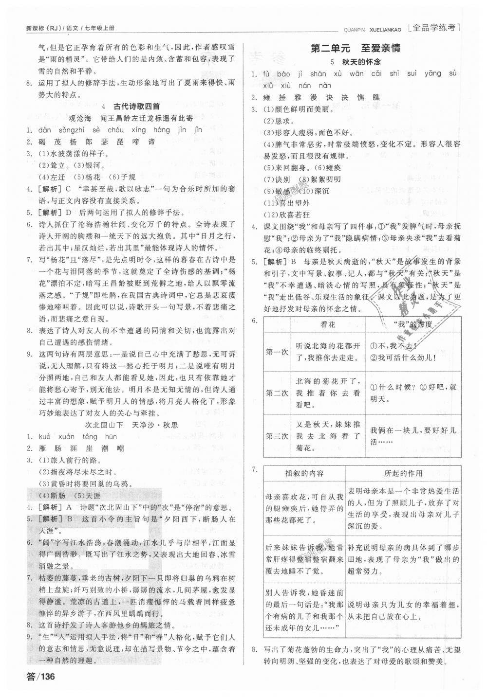 2018年全品學(xué)練考七年級(jí)語(yǔ)文上冊(cè)人教版 第2頁(yè)