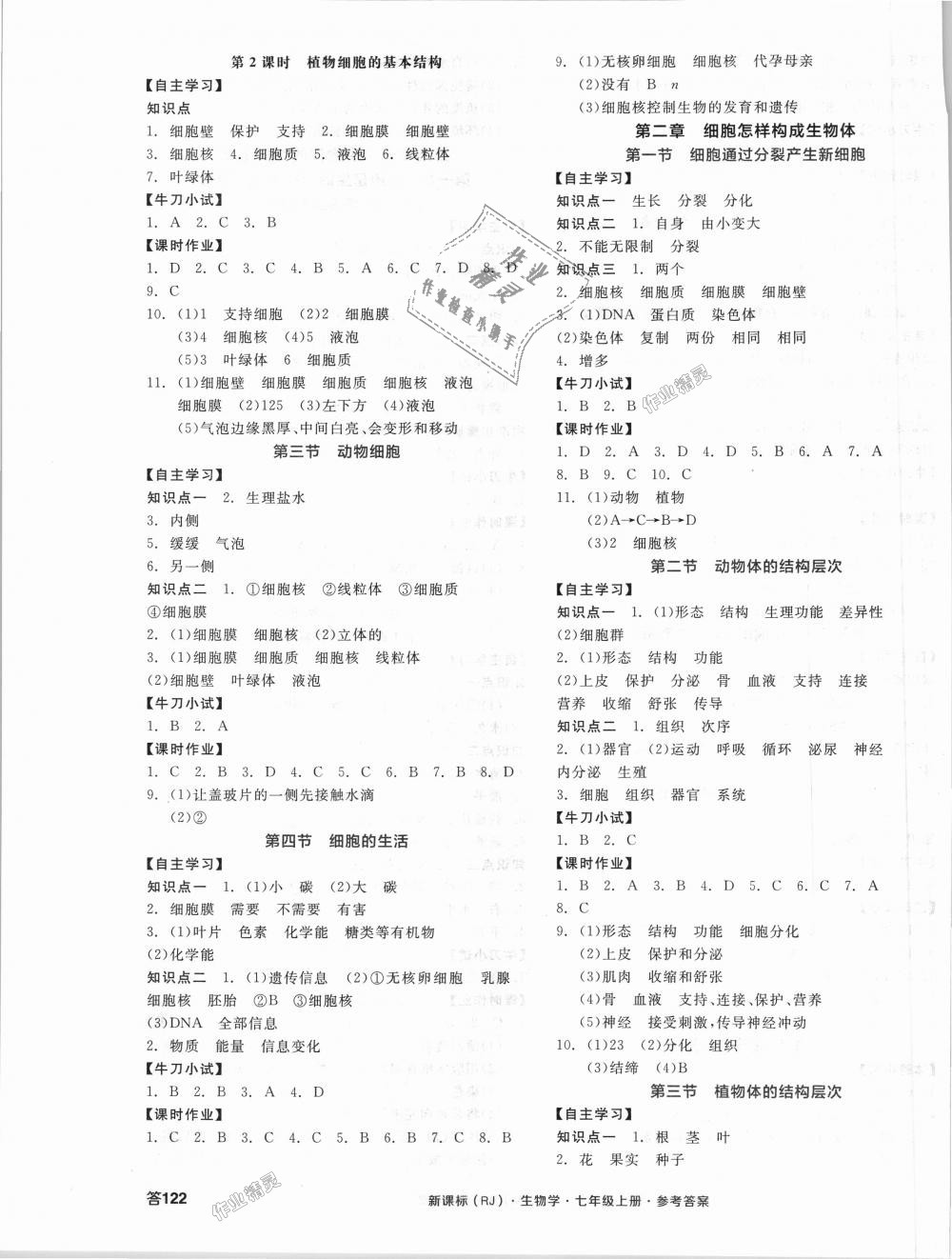 2018年全品學練考七年級生物學上冊人教版 第3頁