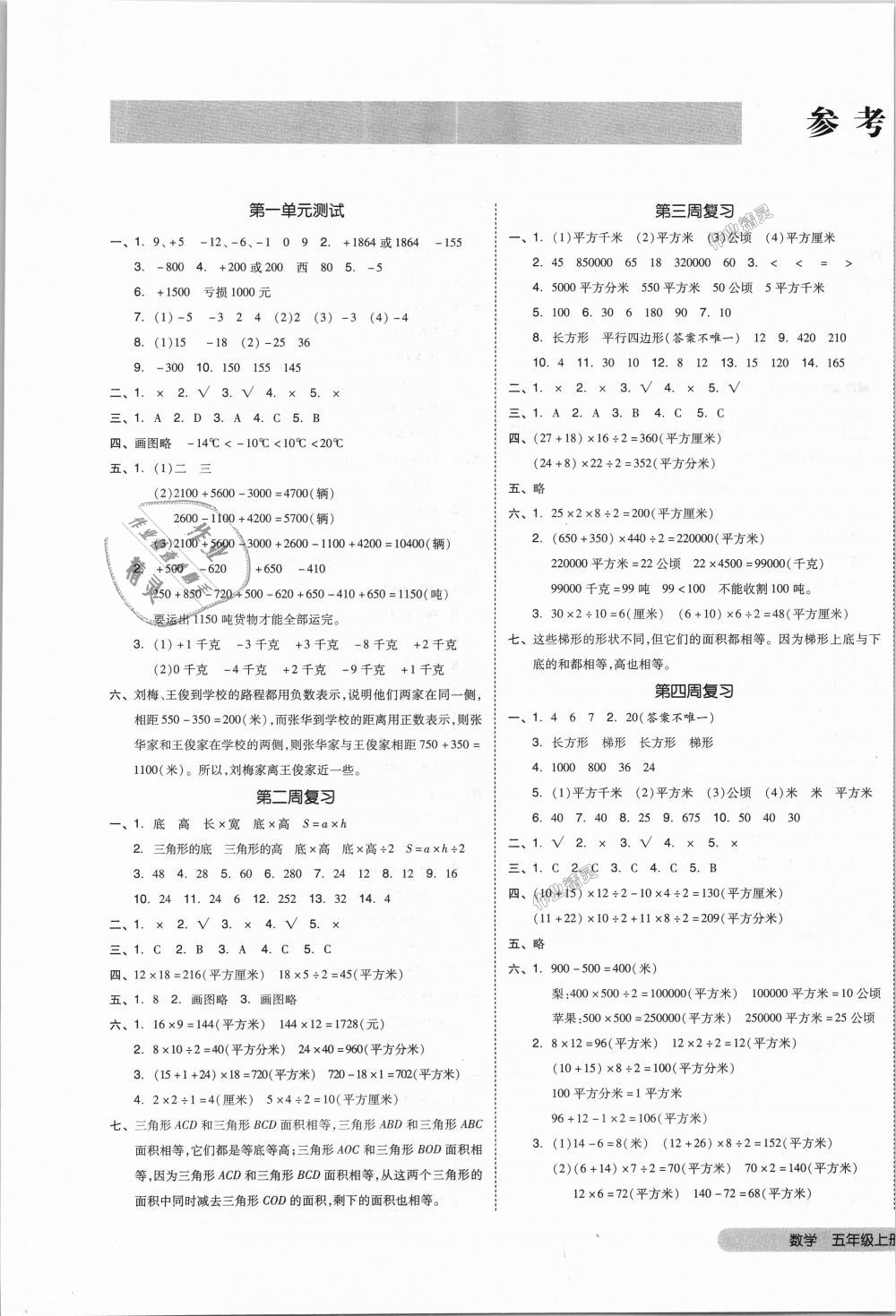 2018年全品小復(fù)習(xí)五年級(jí)數(shù)學(xué)上冊(cè)蘇教版 第1頁(yè)