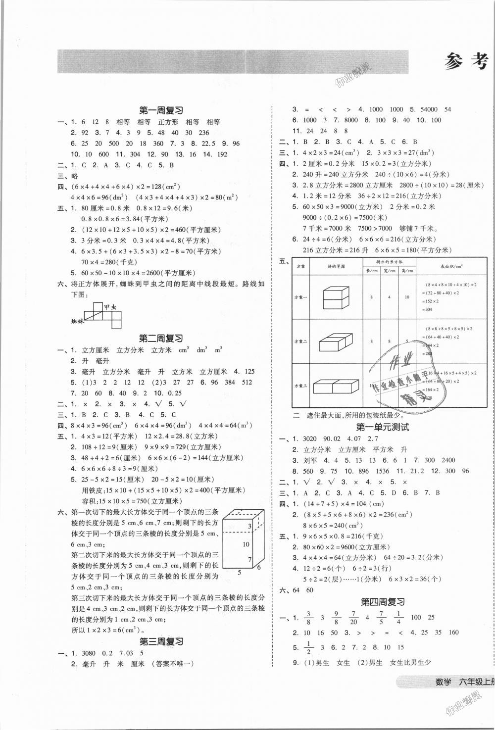 2018年全品小復習六年級數(shù)學上冊蘇教版 第1頁