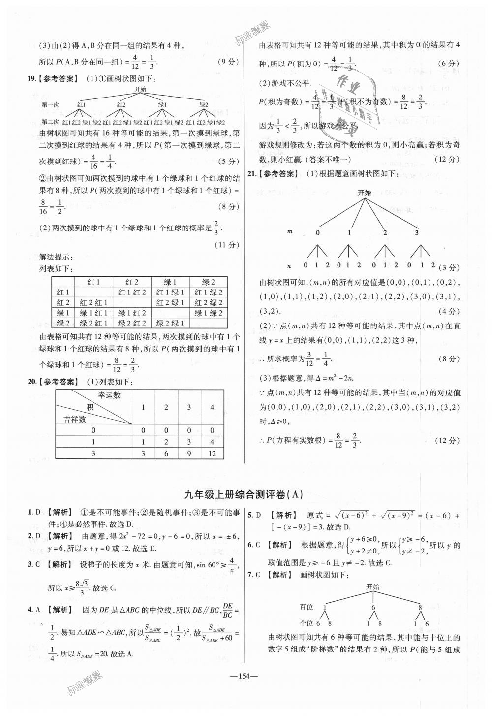 2018年金考卷活頁題選九年級(jí)數(shù)學(xué)上冊(cè)華師大版 第16頁