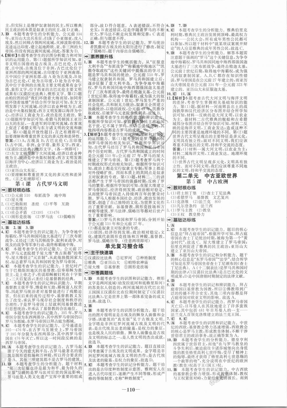 2018年世紀(jì)金榜百練百勝九年級歷史上冊北師大版 第2頁