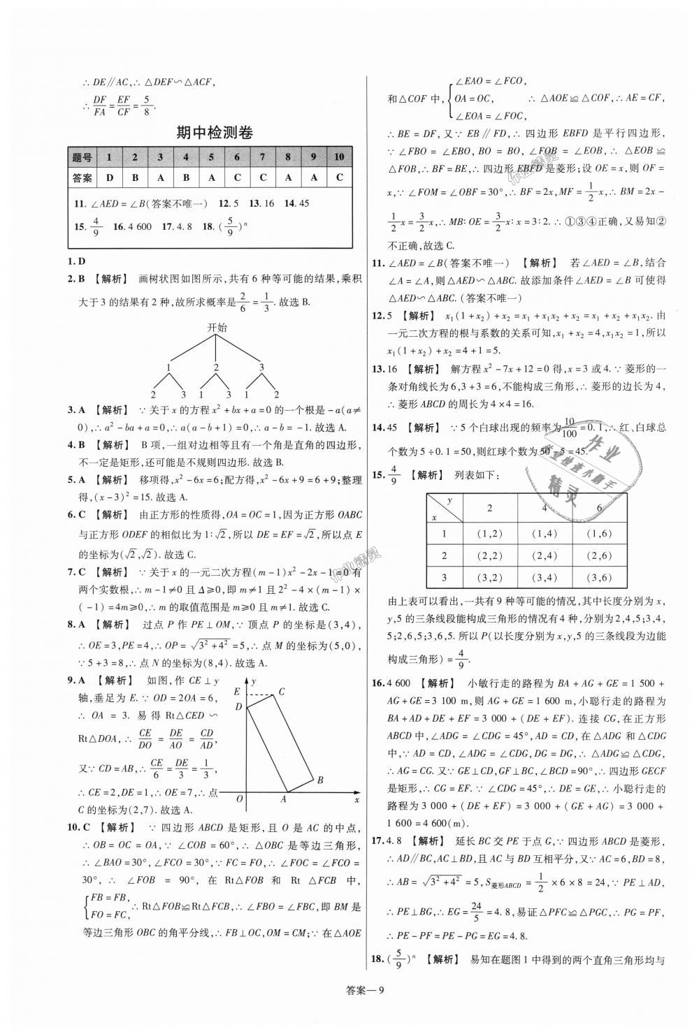 2018年一遍過初中數(shù)學(xué)九年級(jí)上冊(cè)北師大版 第81頁