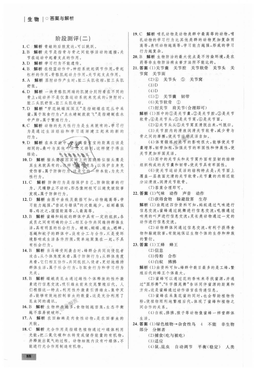 2018年初中同步学考优化设计八年级生物上册人教版 第14页