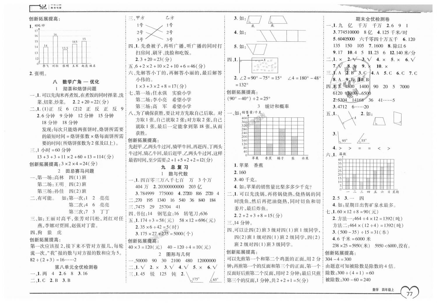 2018年全優(yōu)備考四年級(jí)數(shù)學(xué)上冊人教版 第7頁