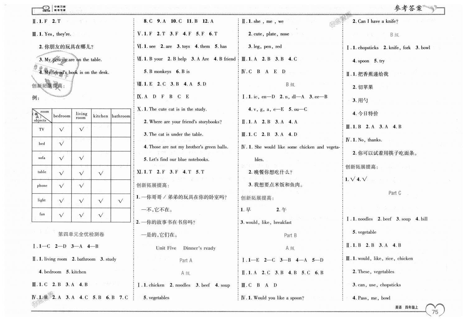 2018年全优备考四年级英语上册人教版 第5页