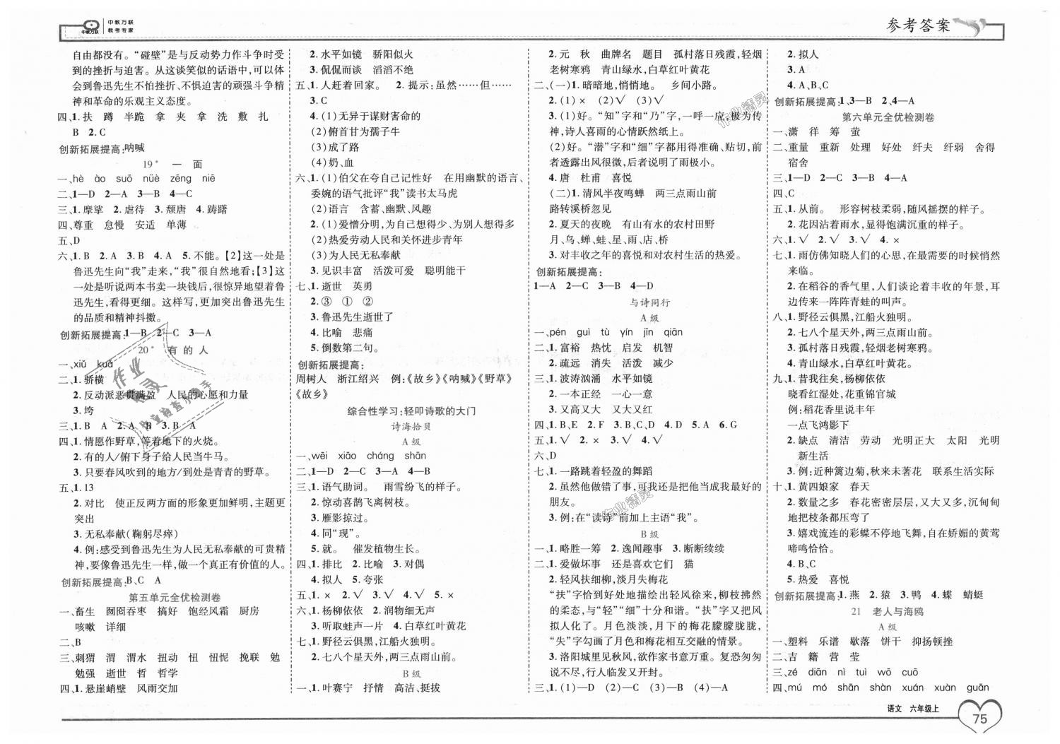 2018年全优备考六年级语文上册人教版 第5页