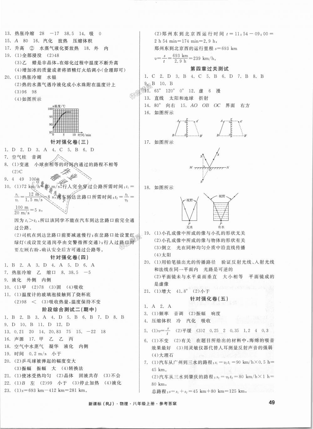 2018年全品小復(fù)習(xí)八年級物理上冊人教版 第2頁