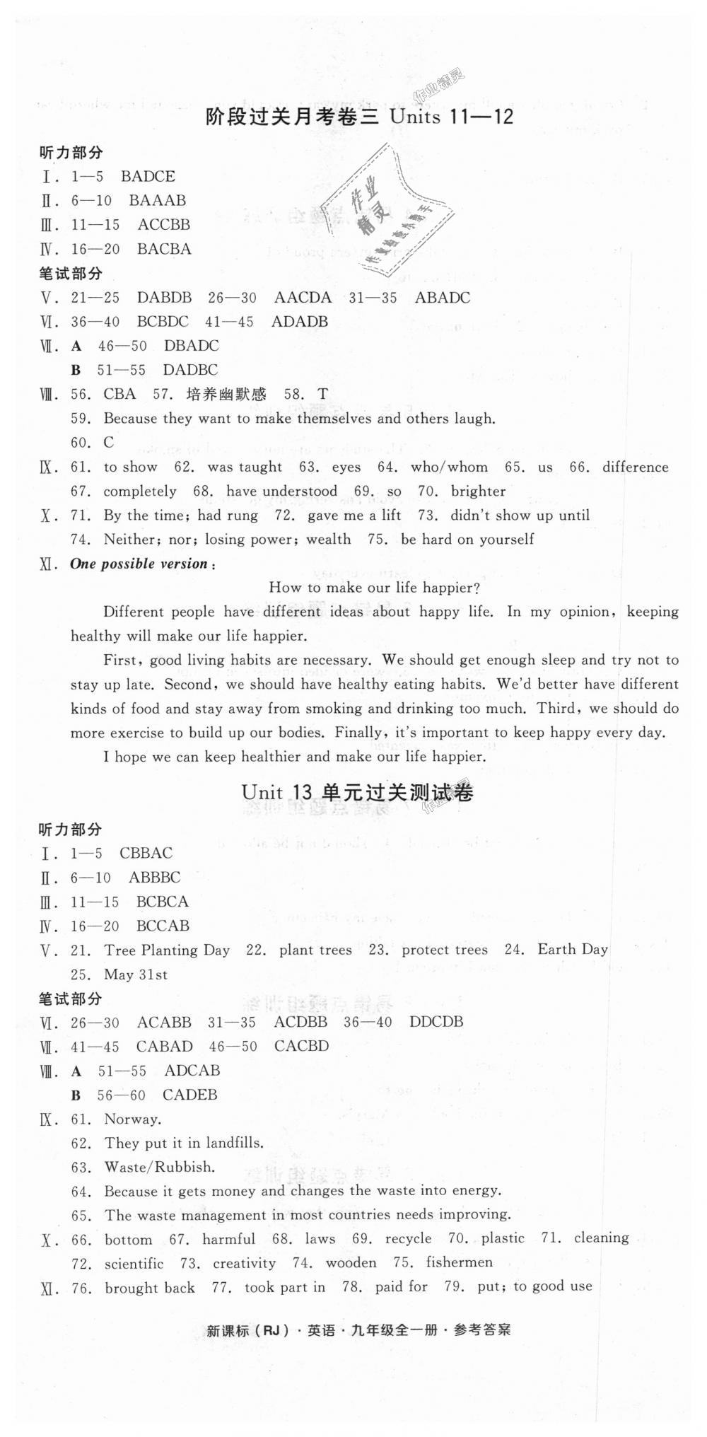 2018年全品小復(fù)習(xí)九年級(jí)英語(yǔ)B全一冊(cè)人教版 第11頁(yè)