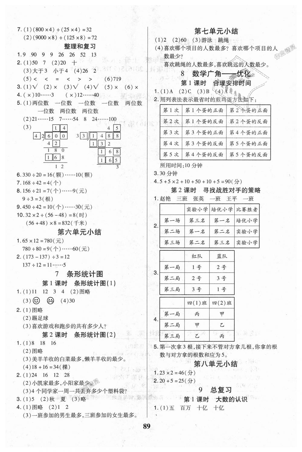 2018年培優(yōu)三好生課時作業(yè)四年級數(shù)學上冊人教版A版 第5頁