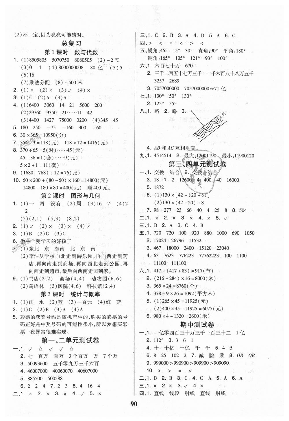 2018年培優(yōu)三好生課時作業(yè)四年級數(shù)學(xué)上冊北師大版B版 第6頁