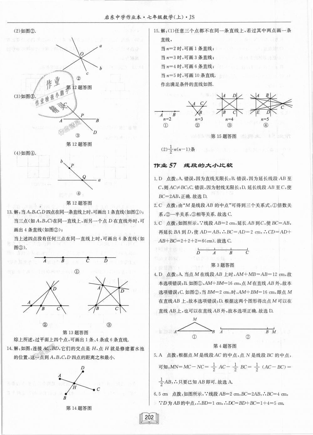 2018年启东中学作业本七年级数学上册江苏版 第40页