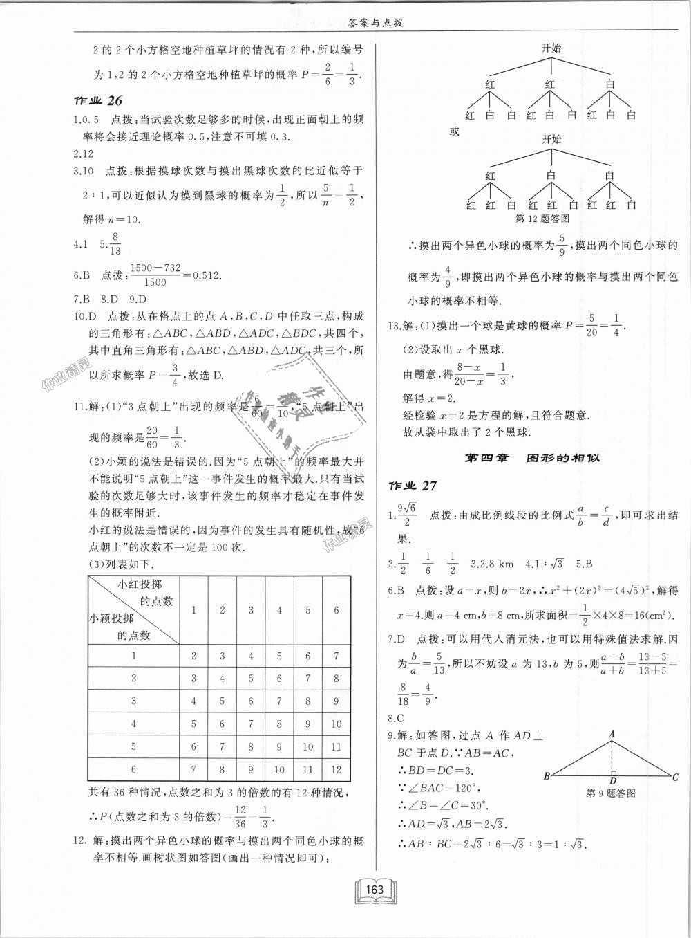 2018年啟東中學(xué)作業(yè)本九年級(jí)數(shù)學(xué)上冊(cè)北師大版 第19頁(yè)