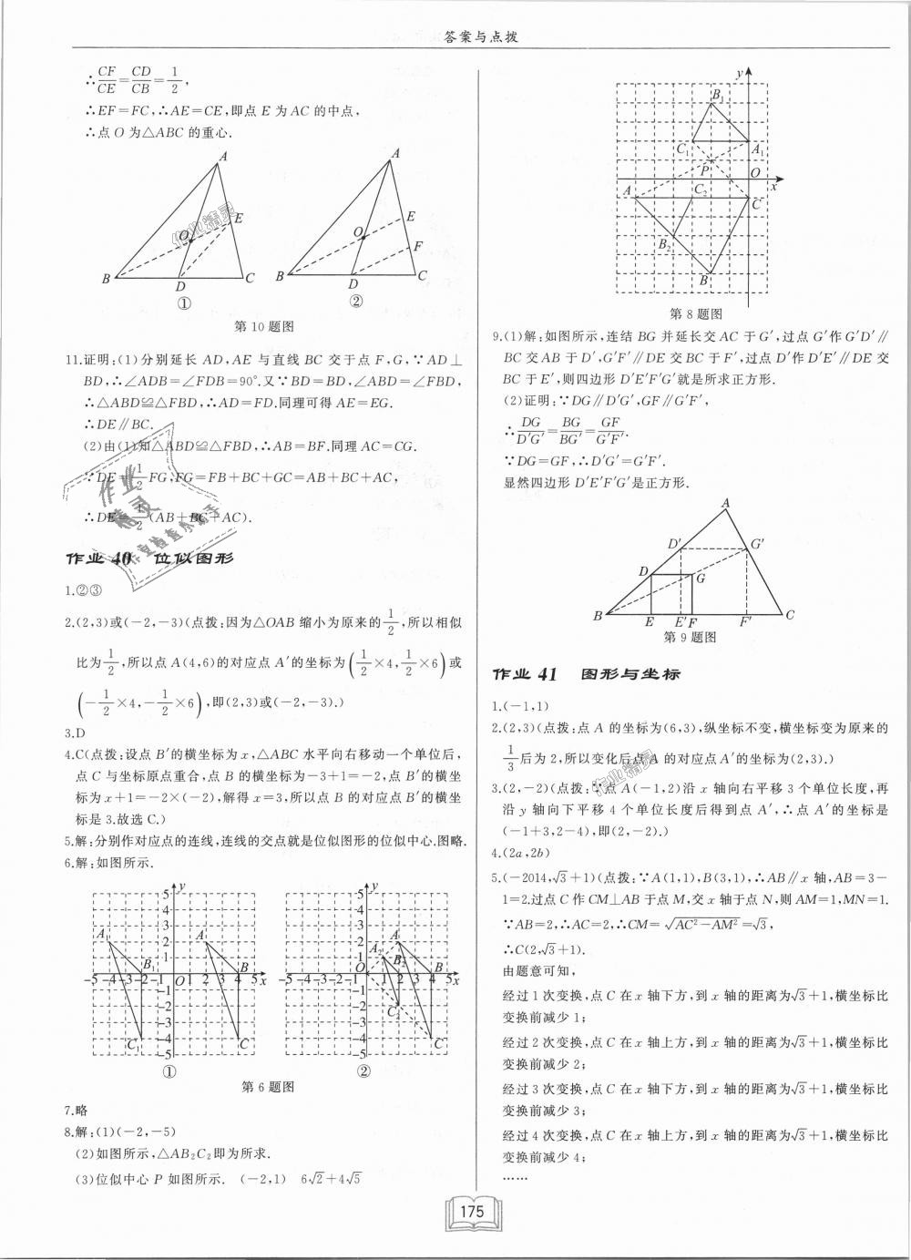 2018年啟東中學(xué)作業(yè)本九年級數(shù)學(xué)上冊華師大版 第21頁