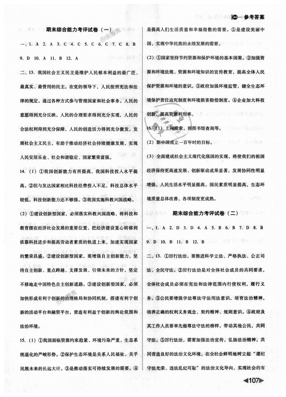 2018年勝券在握打好基礎作業(yè)本九年級道德與法治全一冊人教版 第15頁