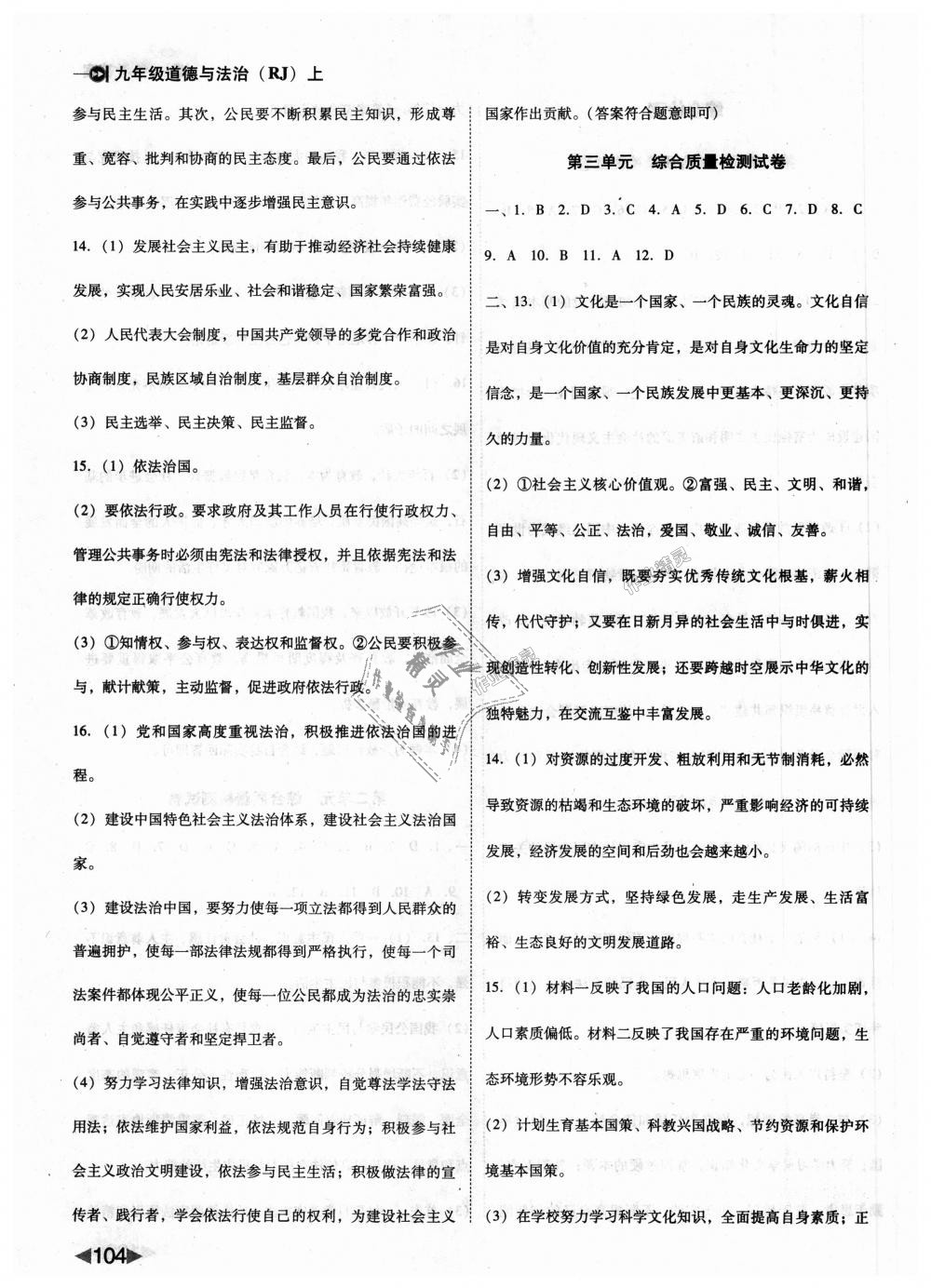 2018年勝券在握打好基礎(chǔ)作業(yè)本九年級道德與法治全一冊人教版 第12頁