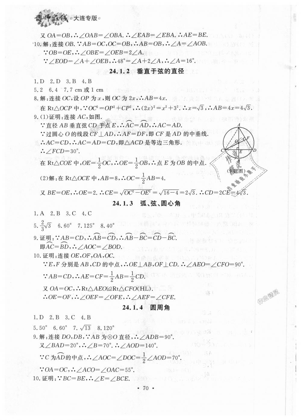 2018年博师在线九年级数学全一册人教版大连专版 第10页