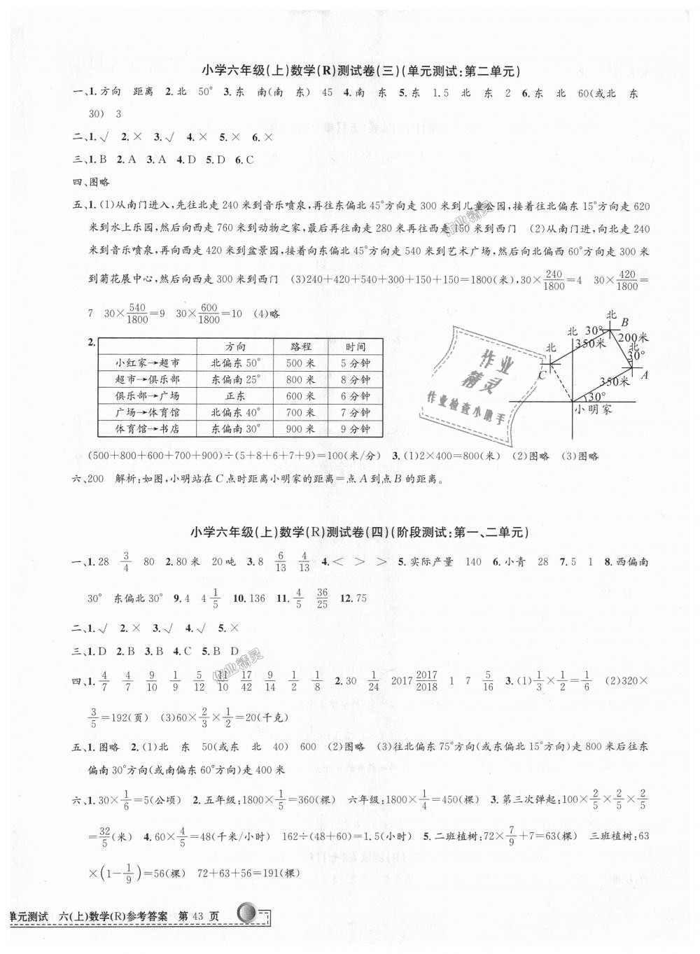 2018年孟建平小学单元测试六年级数学上册人教版 第2页