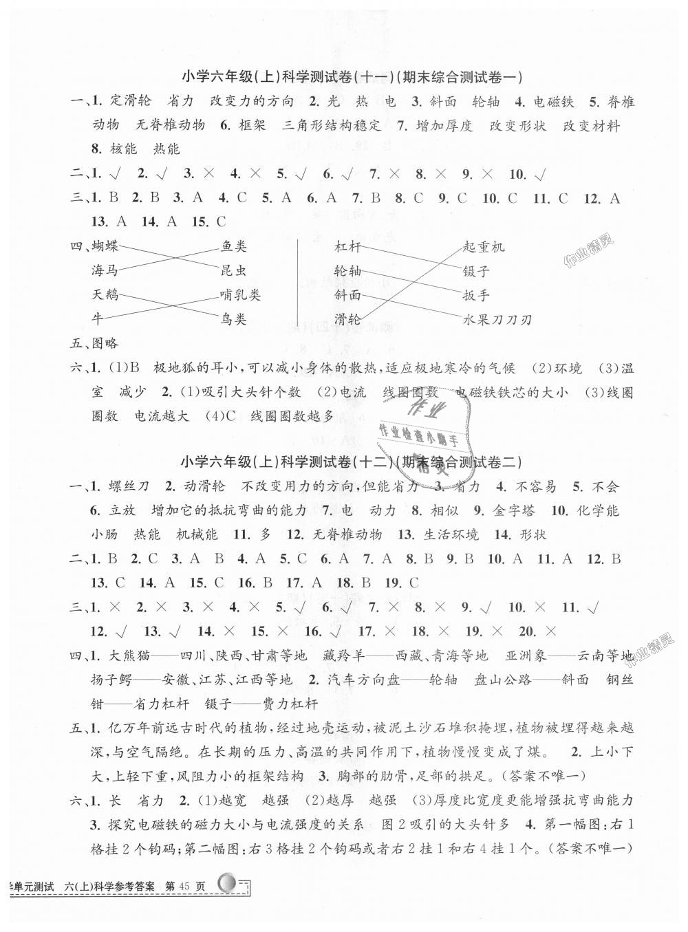 2018年孟建平小學(xué)單元測(cè)試六年級(jí)科學(xué)上冊(cè)教科版 第6頁(yè)