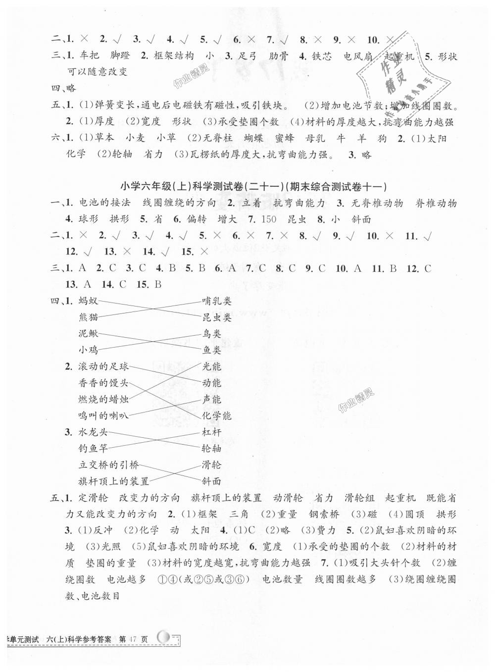 2018年孟建平小學(xué)單元測試六年級(jí)科學(xué)上冊(cè)教科版 第10頁