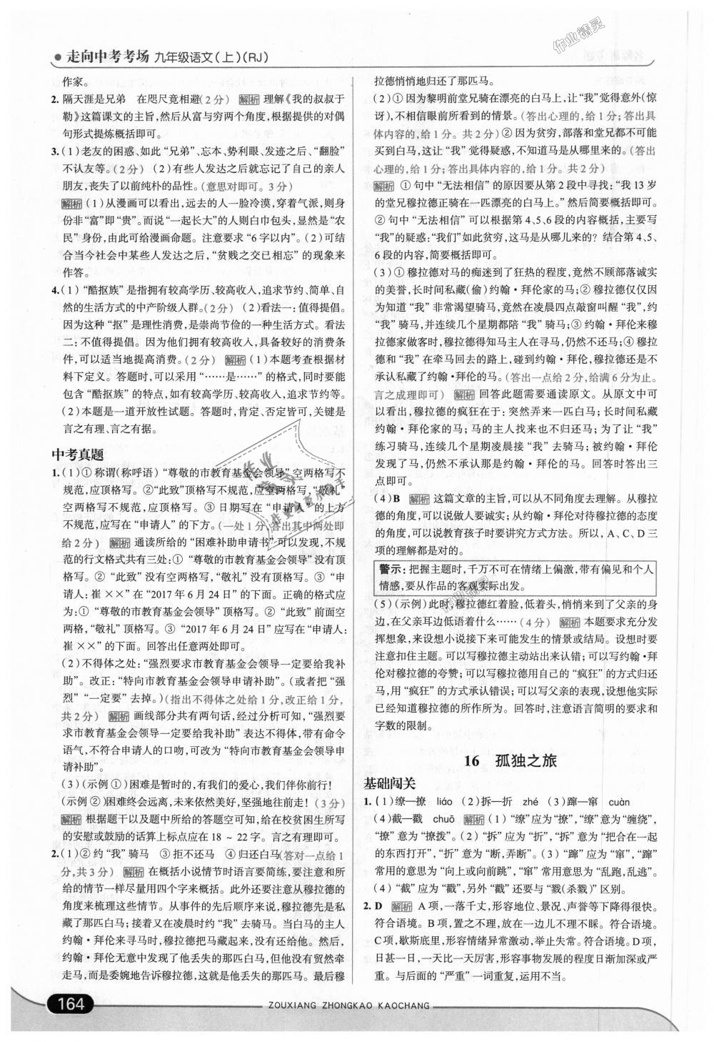 2018年走向中考考場(chǎng)九年級(jí)語(yǔ)文上冊(cè)人教版 第22頁(yè)