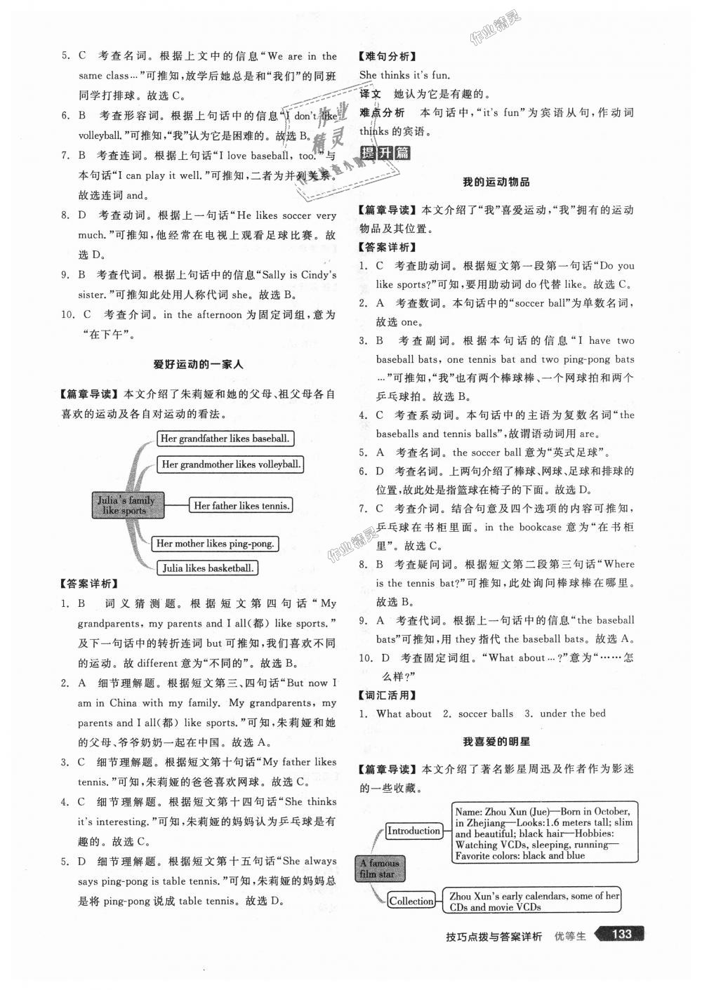 2018年全品优等生完形填空加阅读理解七年级英语上册人教版 第19页