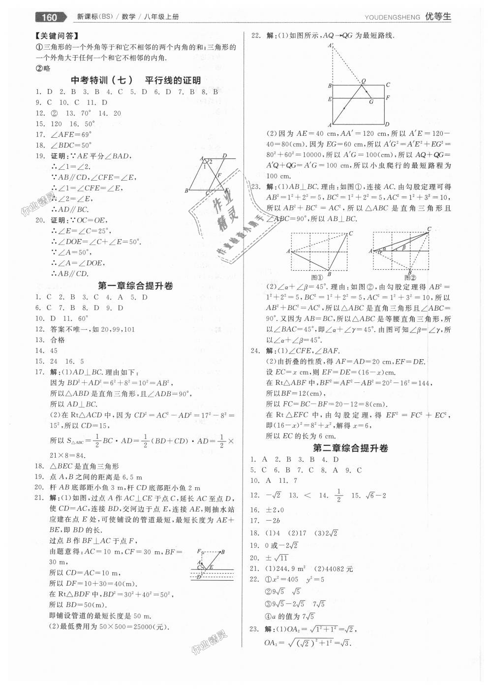 2018年全品优等生同步作业加思维特训八年级数学上册北师大版 第20页