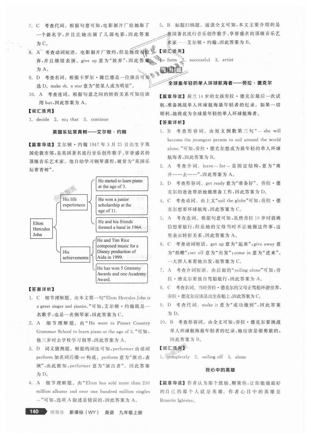 2018年全品优等生完形填空加阅读理解九年级英语上册外研版 第10页