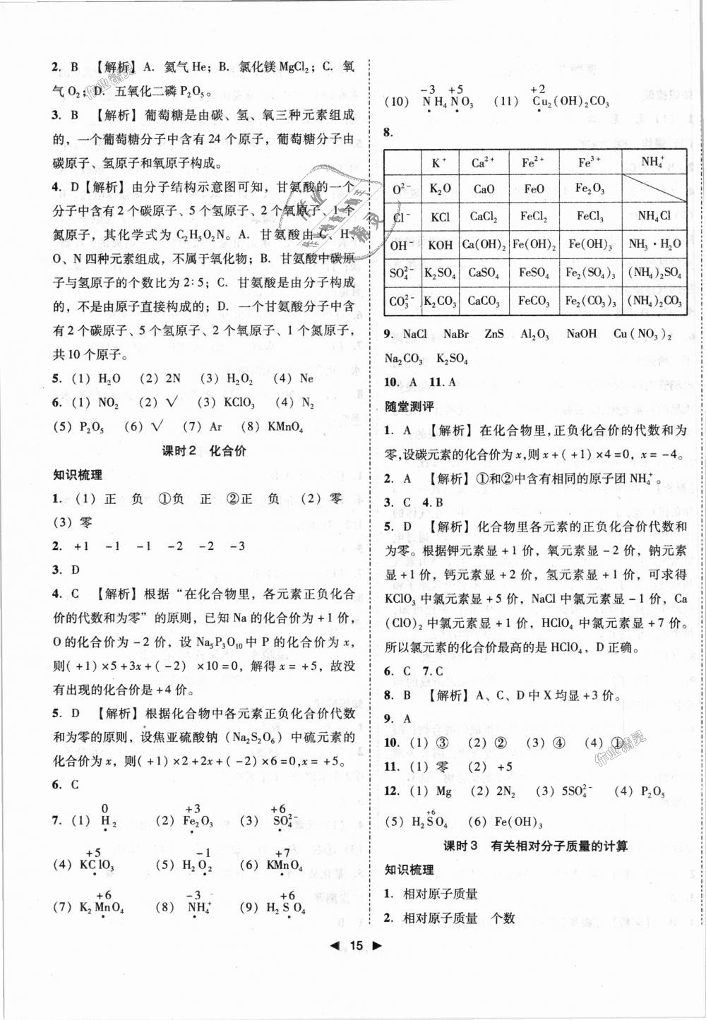 2018年胜券在握打好基础作业本九年级化学上册人教版 第15页