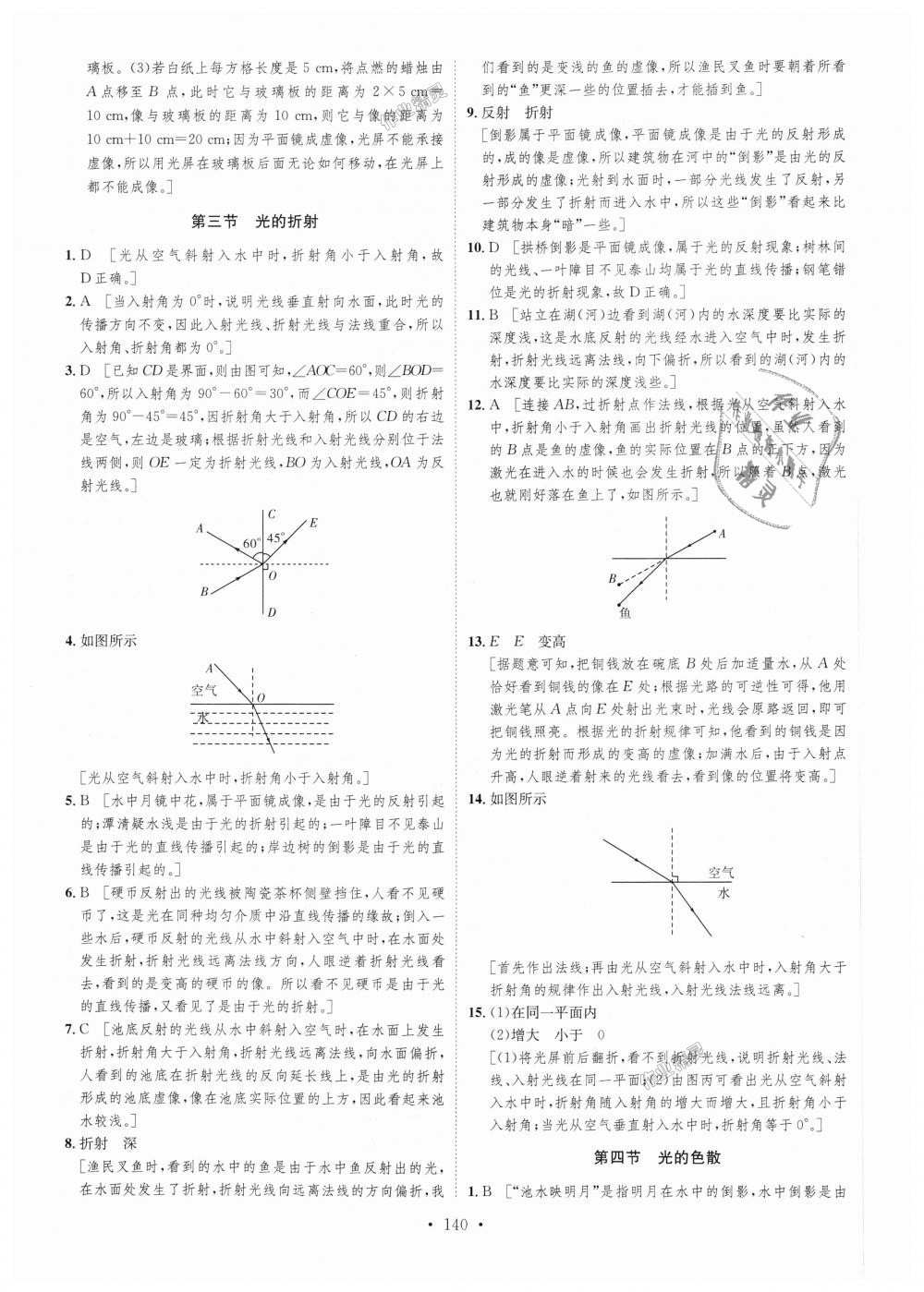 2018年思路教練同步課時(shí)作業(yè)八年級物理上冊滬科版 第14頁