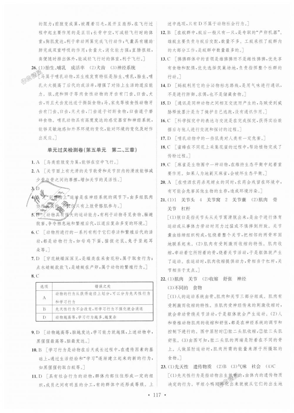 2018年思路教练同步课时作业八年级生物上册人教版 第9页