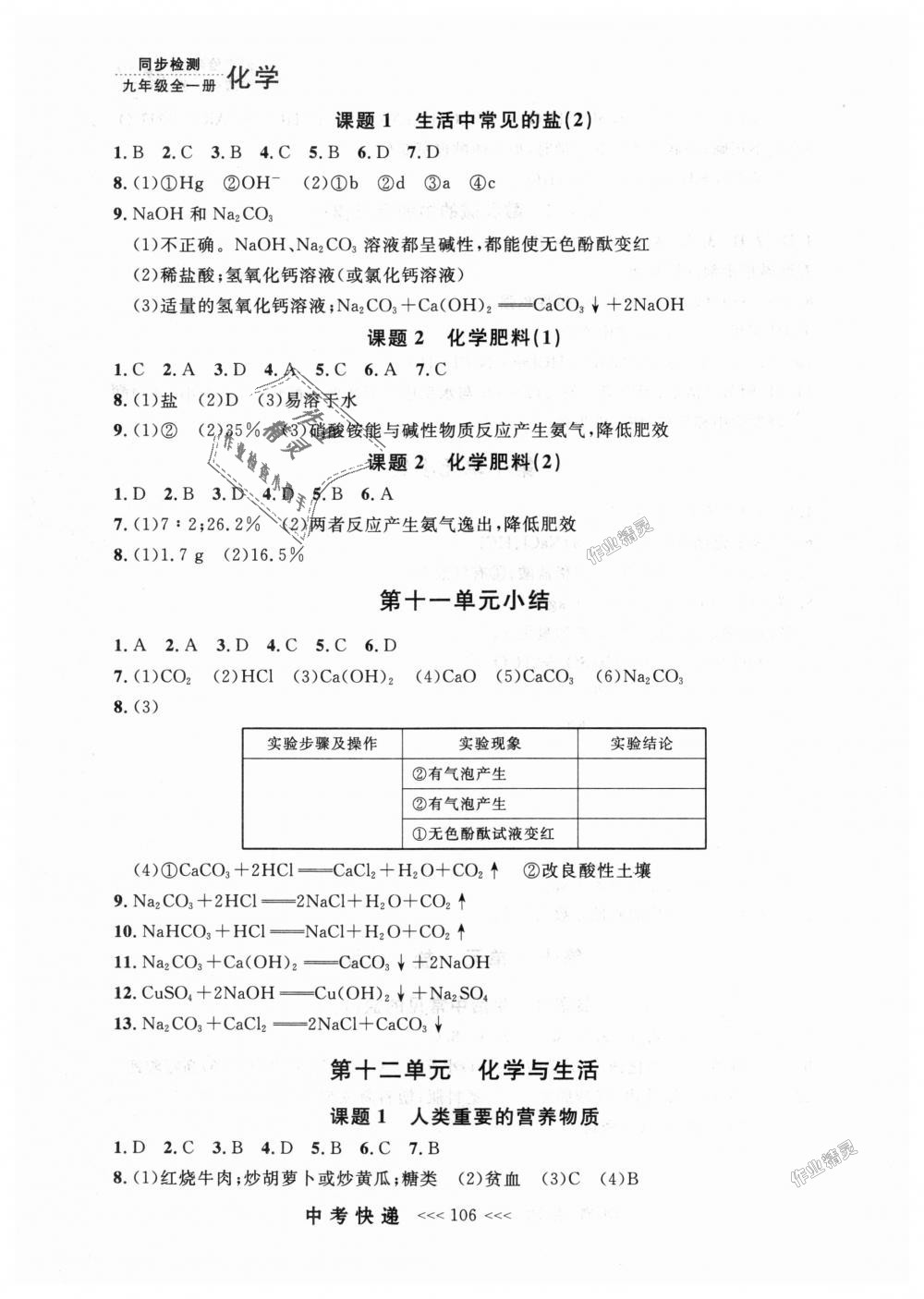 2018年中考快遞同步檢測(cè)九年級(jí)化學(xué)全一冊(cè)人教版 第18頁