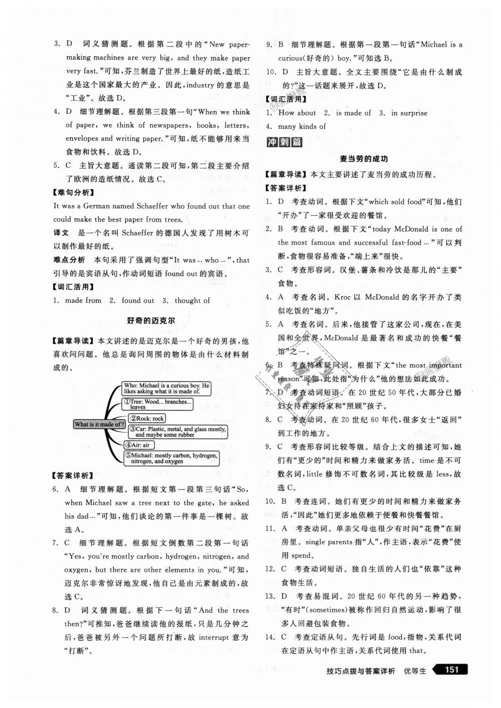 2018年全品优等生完形填空加阅读理解九年级英语全一册上人教版 第21页