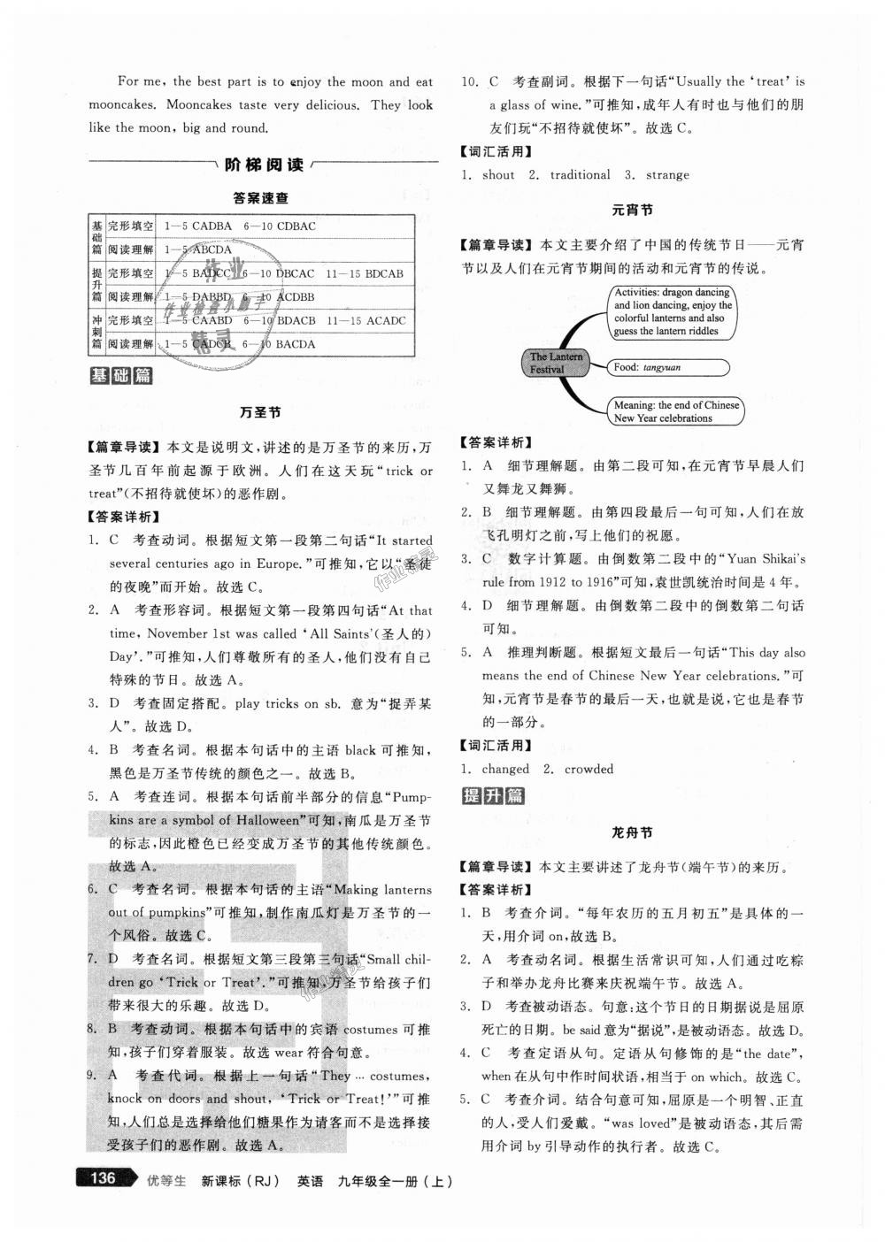 2018年全品优等生完形填空加阅读理解九年级英语全一册上人教版 第6页