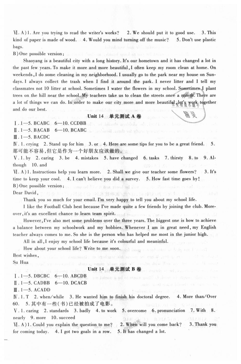 2018年海淀金卷九年級(jí)英語全一冊(cè)人教版 第14頁