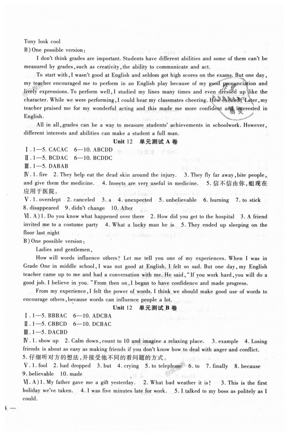 2018年海淀金卷九年級(jí)英語(yǔ)全一冊(cè)人教版 第12頁(yè)