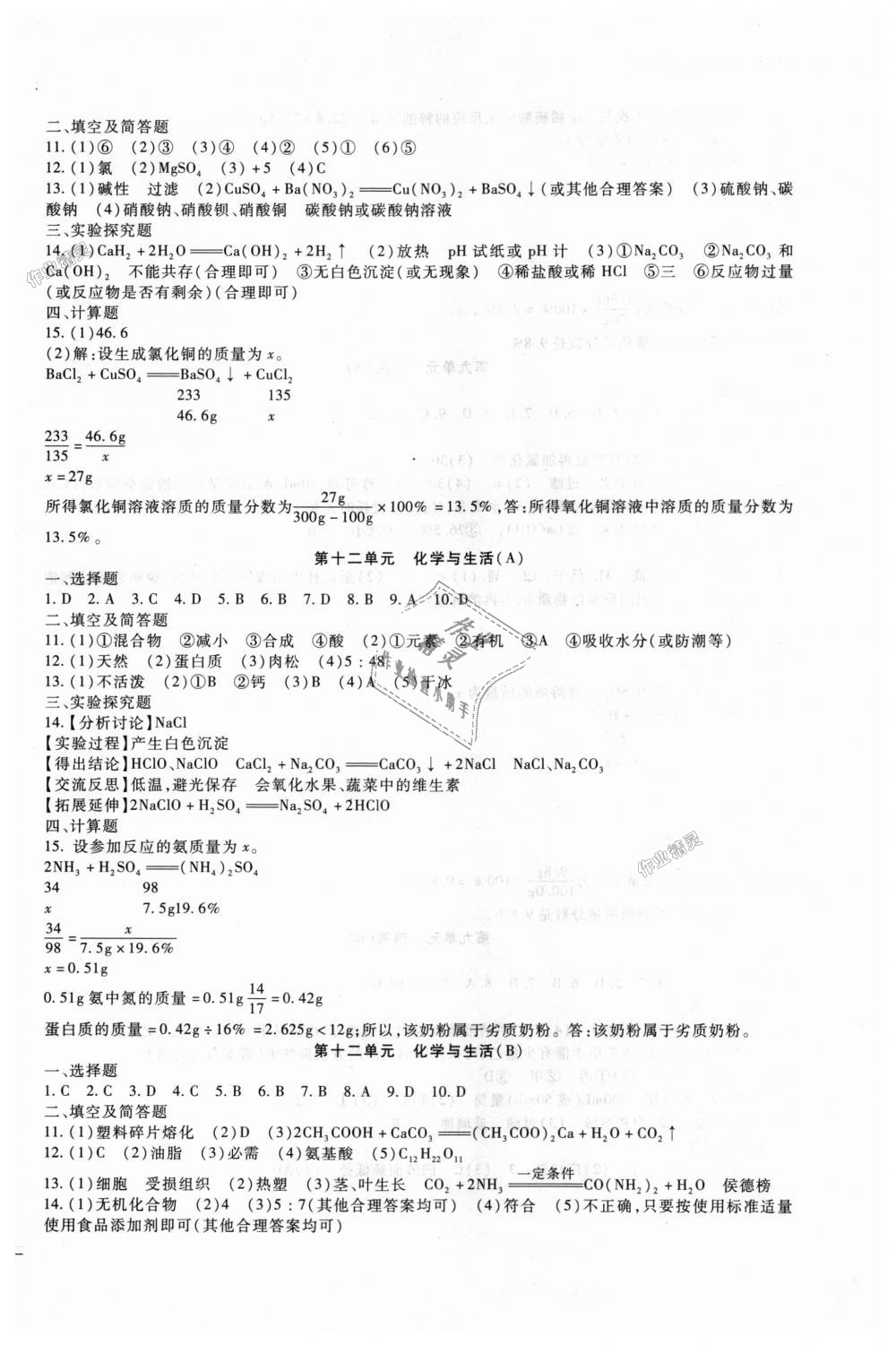 2018年海淀金卷九年级化学全一册人教版 第12页