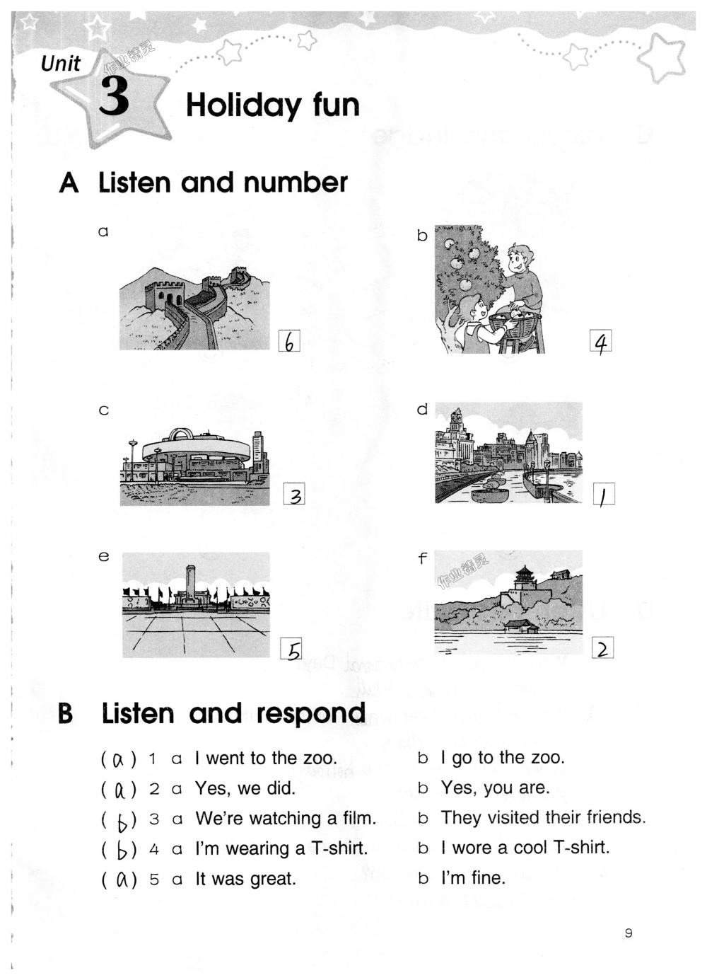 2018年譯林英語(yǔ)小學(xué)補(bǔ)充習(xí)題六年級(jí)上冊(cè)譯林版譯林出版社 第9頁(yè)