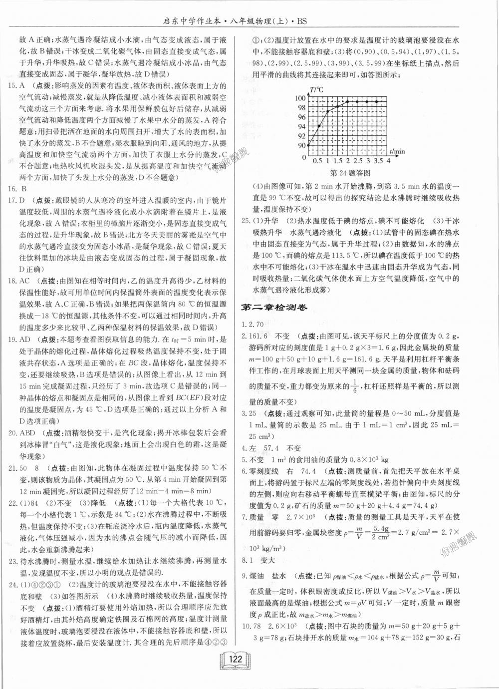 2018年啟東中學(xué)作業(yè)本八年級(jí)物理上冊(cè)北師大版 第22頁(yè)