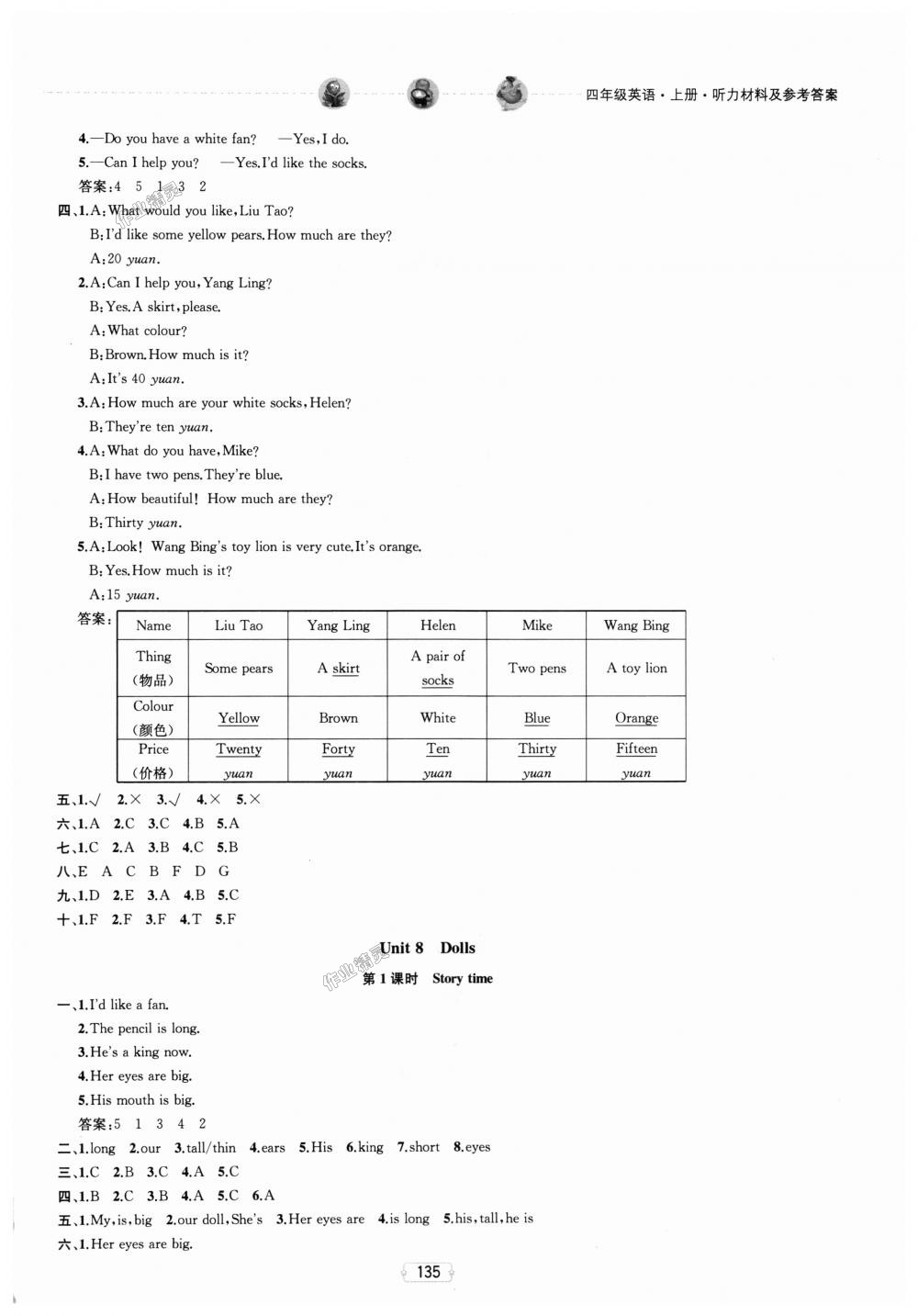 2018年金鑰匙提優(yōu)訓(xùn)練課課練四年級英語上冊江蘇版 第17頁