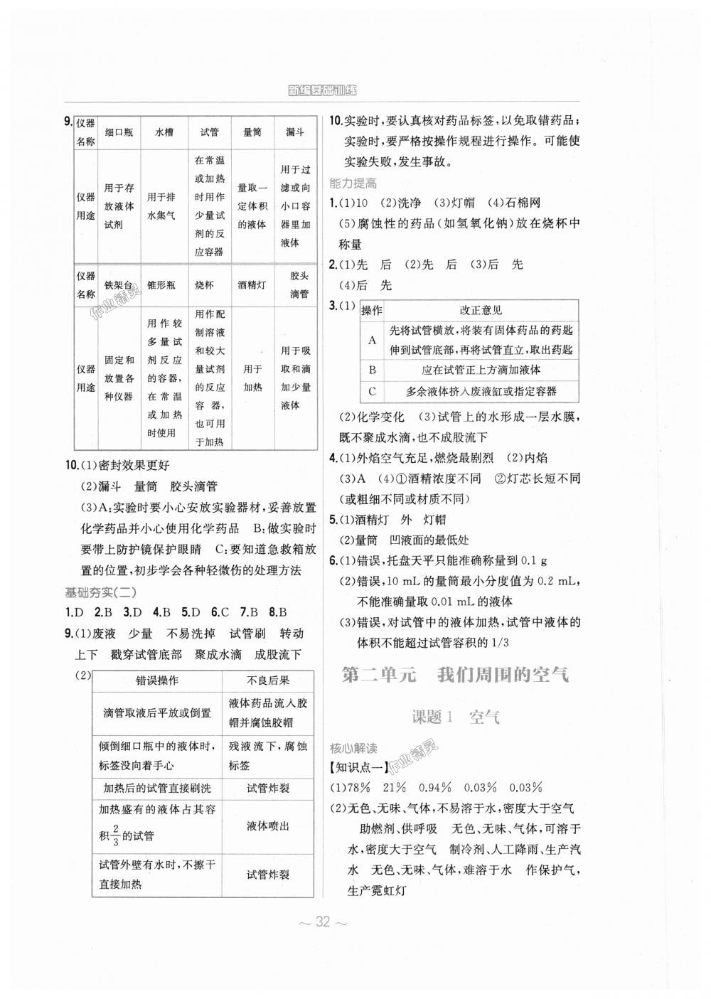 2018年新編基礎(chǔ)訓練九年級化學上冊人教版 第4頁