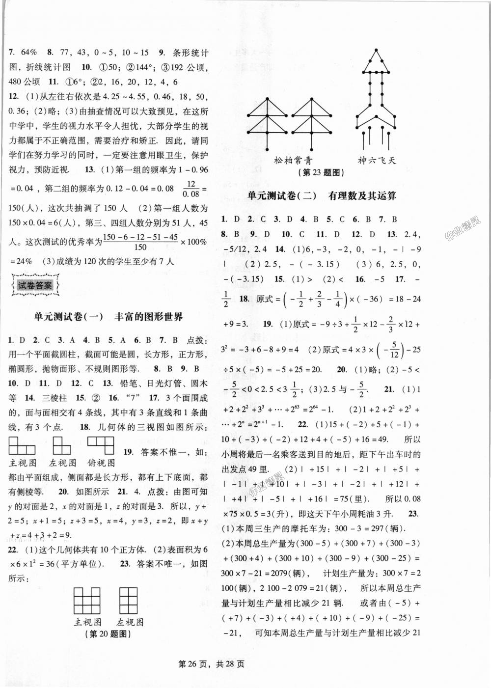 2018年深圳金卷初中數(shù)學(xué)課時作業(yè)AB本七年級上冊 第26頁